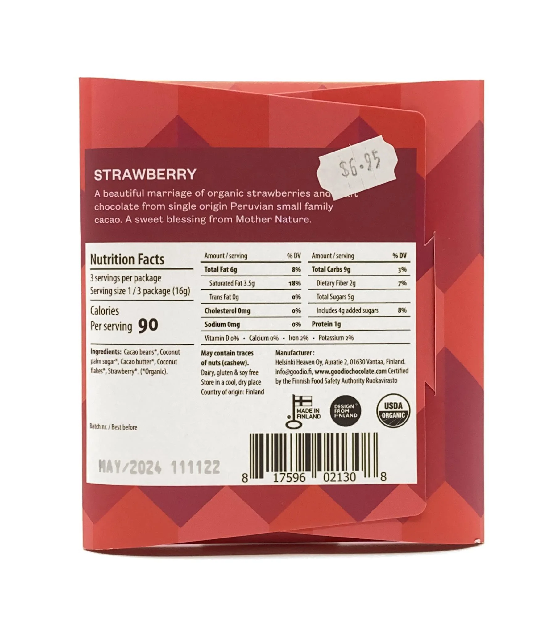 Goodio - Strawberry 49% Cacao | Organic Vegan Craft Chocolate - Image 2