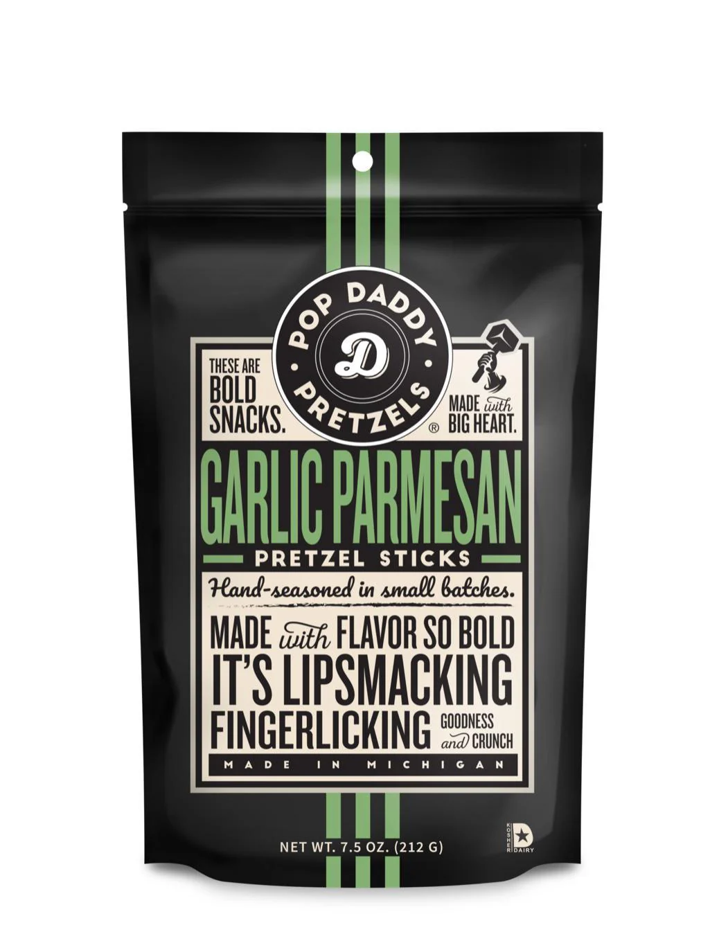 Pop Daddy - Garlic Parmesan Pretzels - 7.5 oz